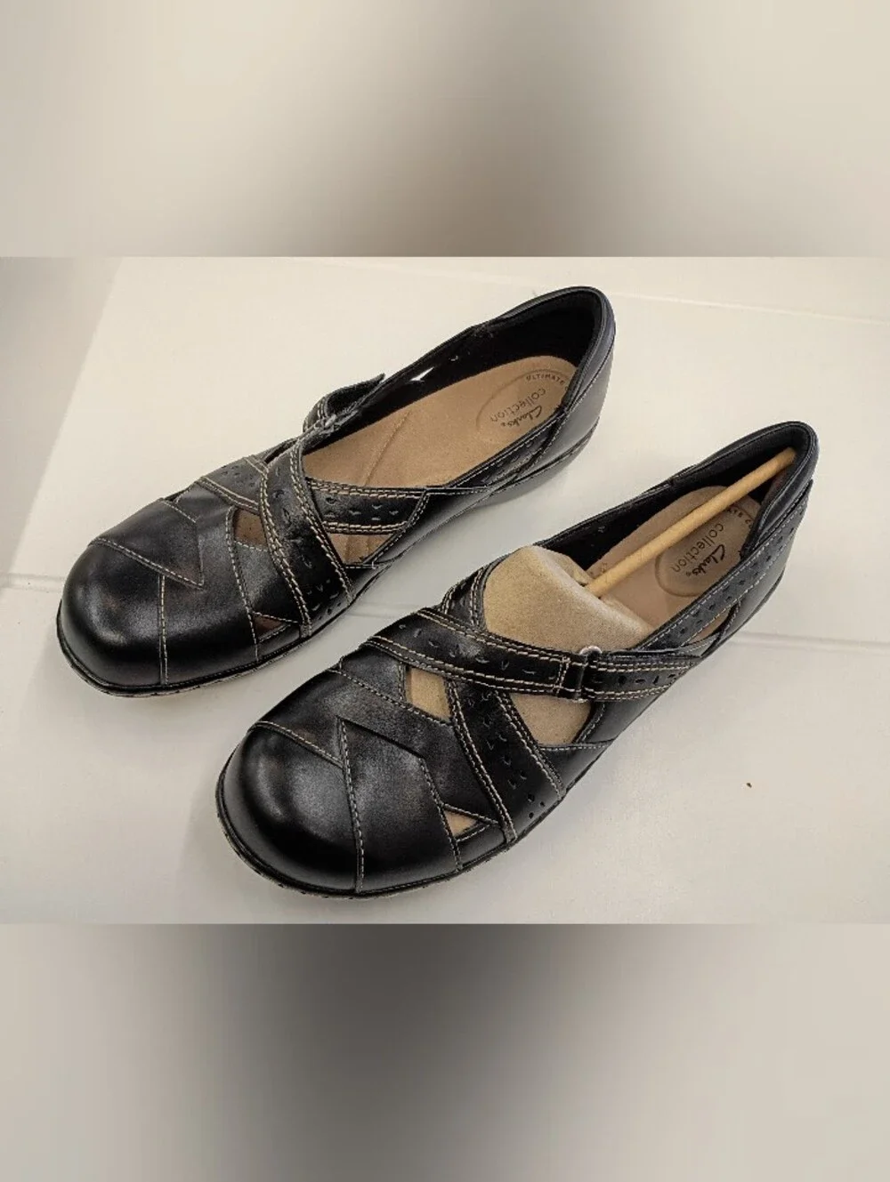Clarks Black Leather Ashland Spin Q Black Loafers